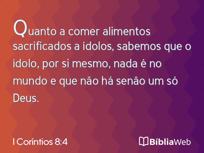 I Coríntios 8:4 em imagem para compartilhar