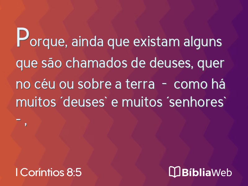 I Coríntios 8:5 em imagem para compartilhar