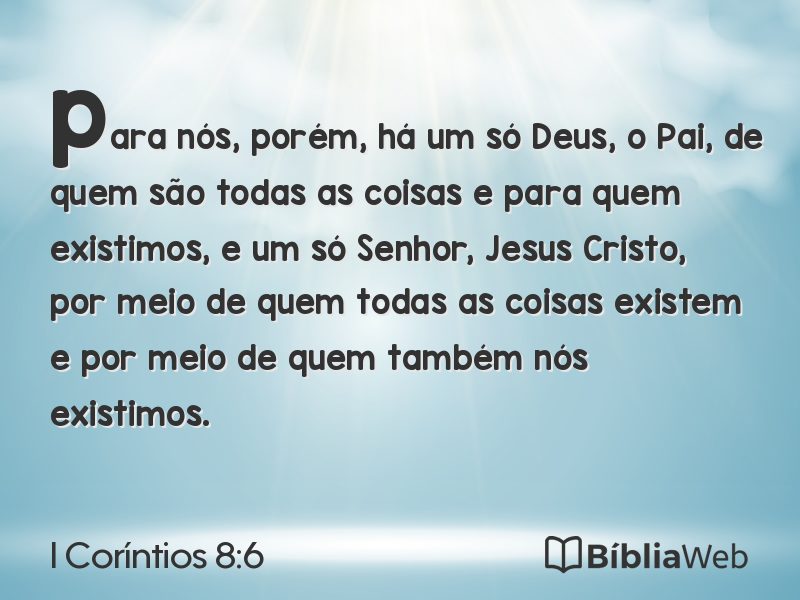 I Coríntios 8:6 em imagem para compartilhar