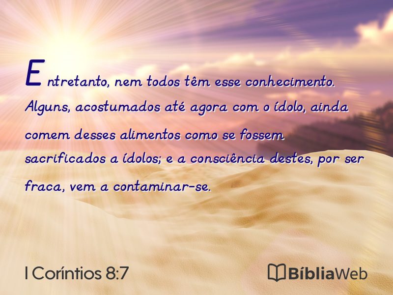 I Coríntios 8:7 em imagem para compartilhar