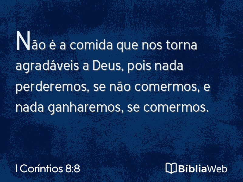 I Coríntios 8:8 em imagem para compartilhar