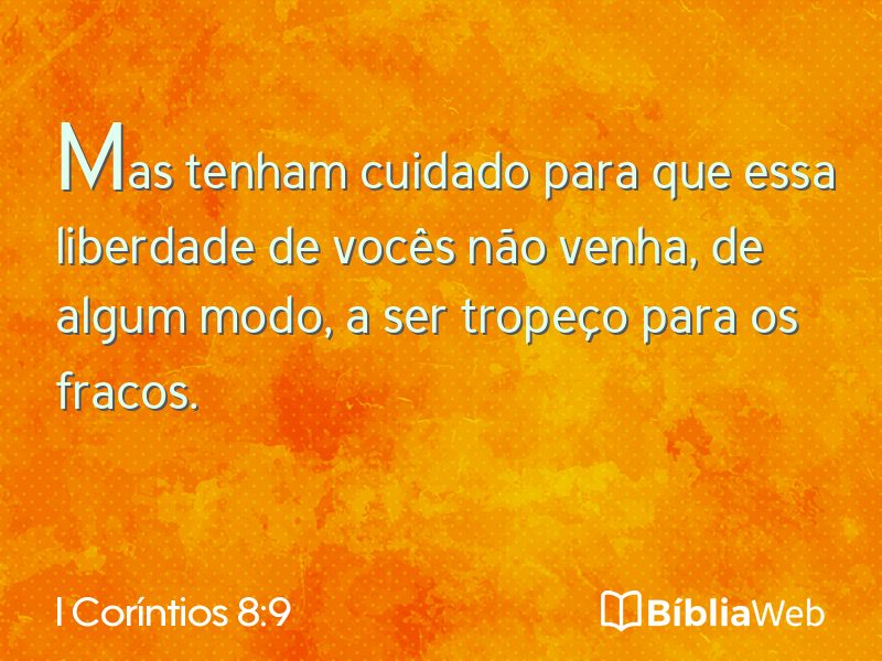 I Coríntios 8:9 em imagem para compartilhar