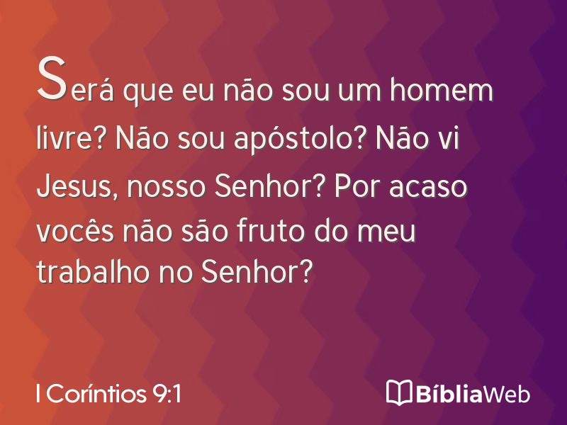 I Coríntios 9:1 em imagem para compartilhar