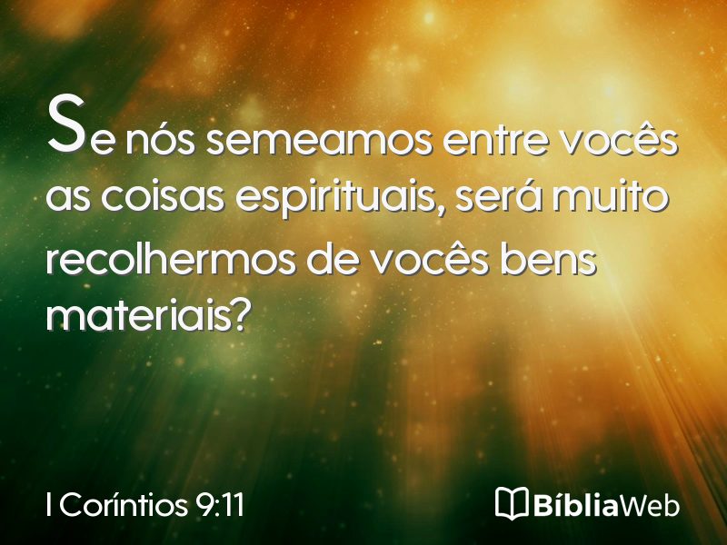 I Coríntios 9:11 em imagem para compartilhar