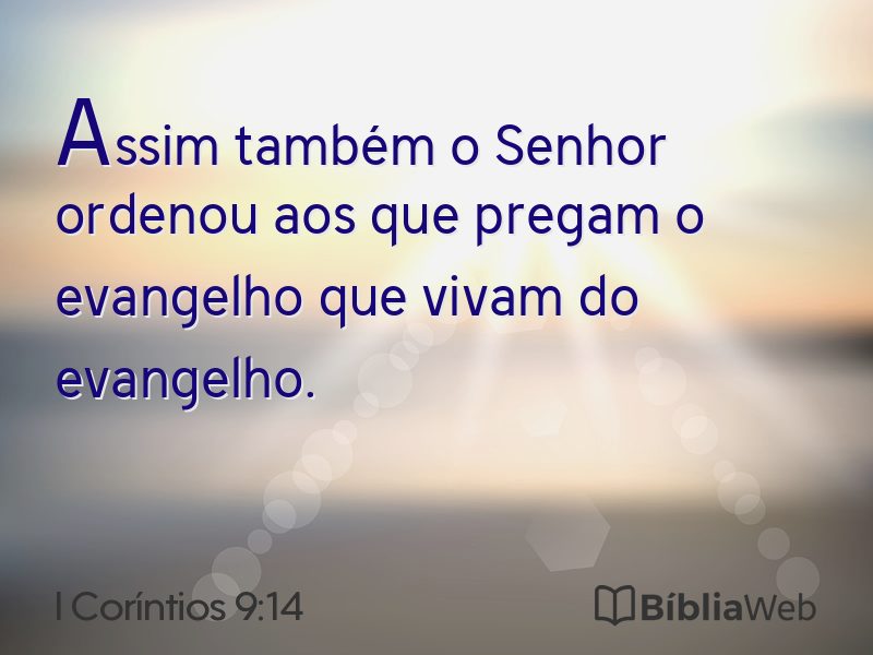 I Coríntios 9:14 em imagem para compartilhar