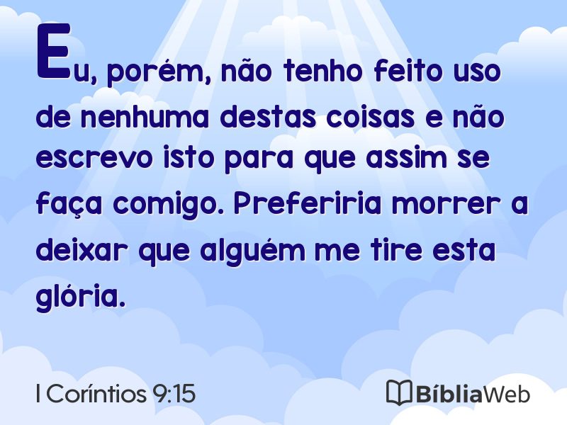 I Coríntios 9:15 em imagem para compartilhar
