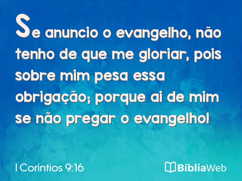 I Coríntios 9:16 em imagem para compartilhar