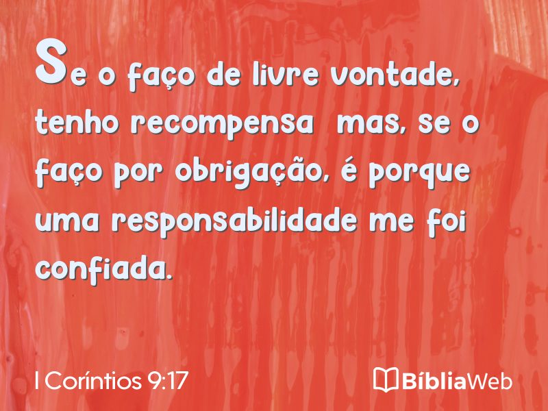 I Coríntios 9:17 em imagem para compartilhar