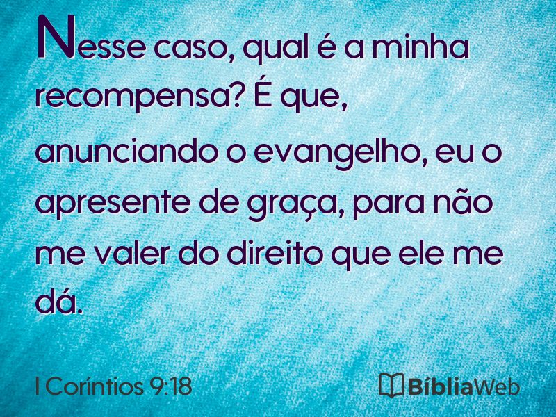 I Coríntios 9:18 em imagem para compartilhar