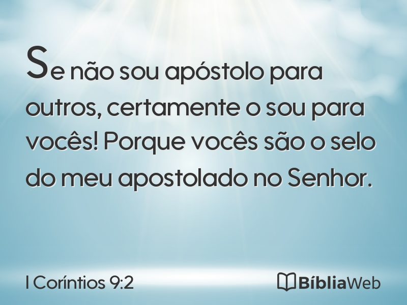 I Coríntios 9:2 em imagem para compartilhar