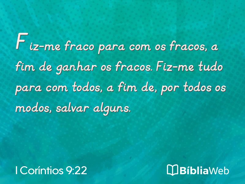 I Coríntios 9:22 em imagem para compartilhar