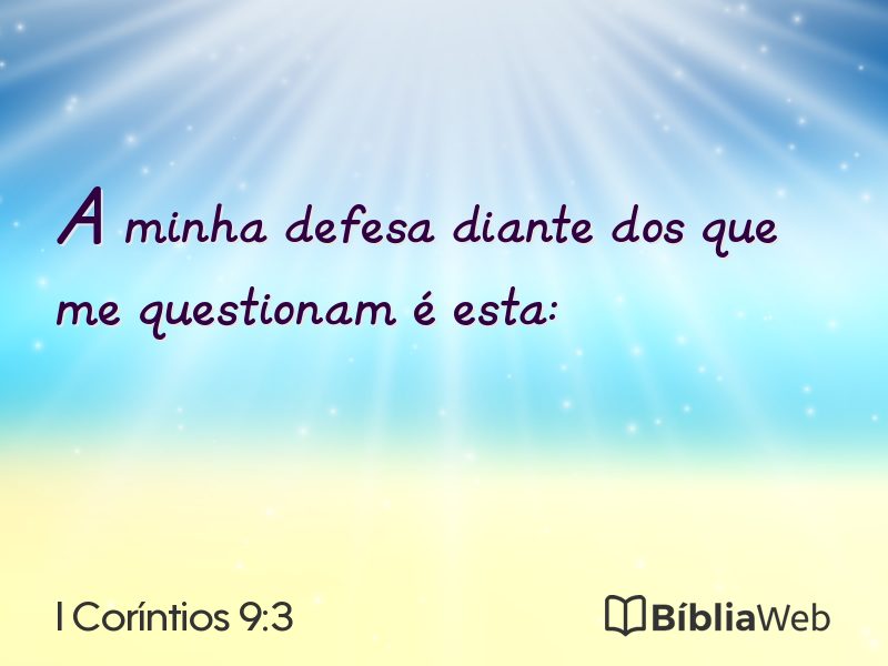 I Coríntios 9:3 em imagem para compartilhar