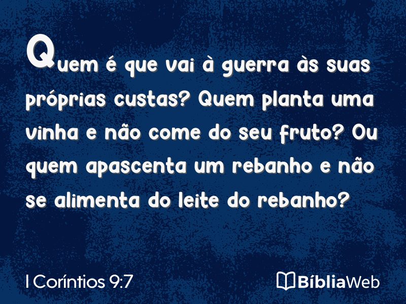 I Coríntios 9:7 em imagem para compartilhar