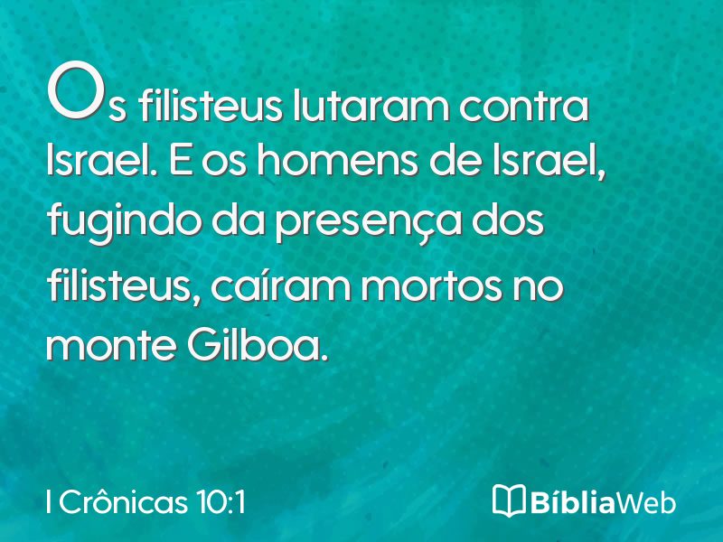 I Crônicas 10:1 em imagem para compartilhar