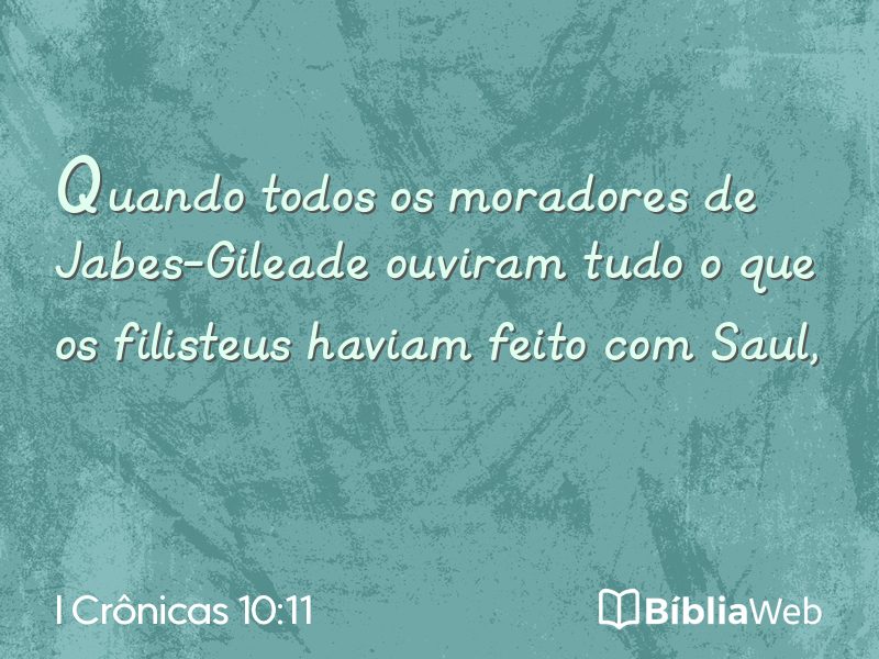 I Crônicas 10:11 em imagem para compartilhar