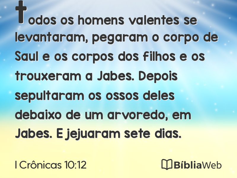 I Crônicas 10:12 em imagem para compartilhar