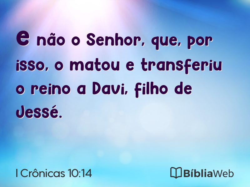 I Crônicas 10:14 em imagem para compartilhar