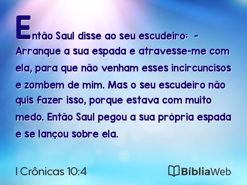 I Crônicas 10:4 em imagem para compartilhar