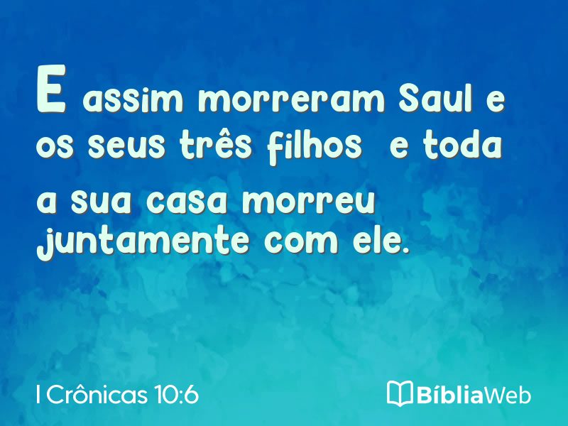 I Crônicas 10:6 em imagem para compartilhar