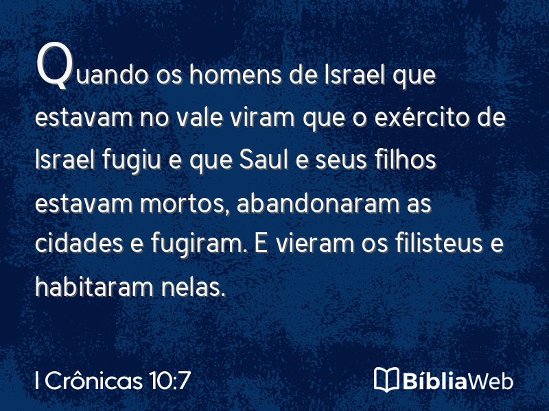 I Crônicas 10:7 em imagem para compartilhar