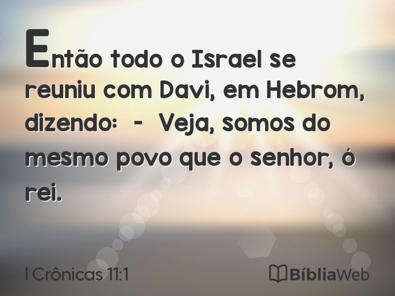 I Crônicas 11:1 em imagem para compartilhar