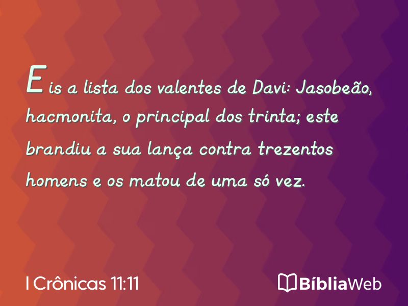I Crônicas 11:11 em imagem para compartilhar