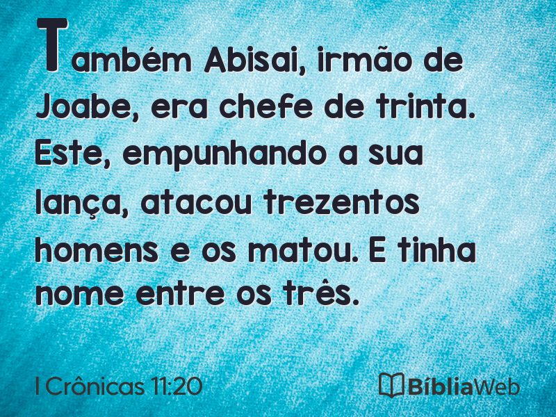 I Crônicas 11:20 em imagem para compartilhar