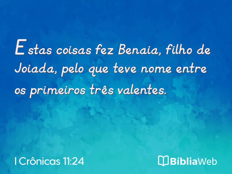 I Crônicas 11:24 em imagem para compartilhar