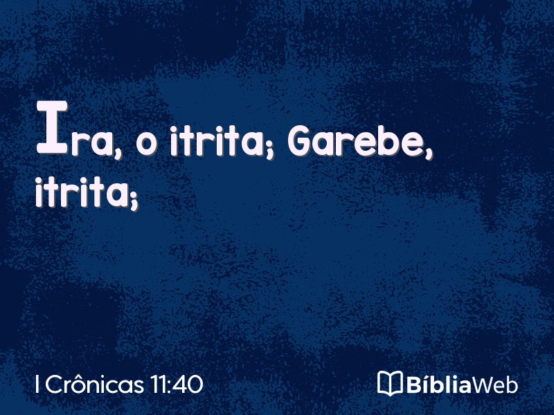 I Crônicas 11:40 em imagem para compartilhar
