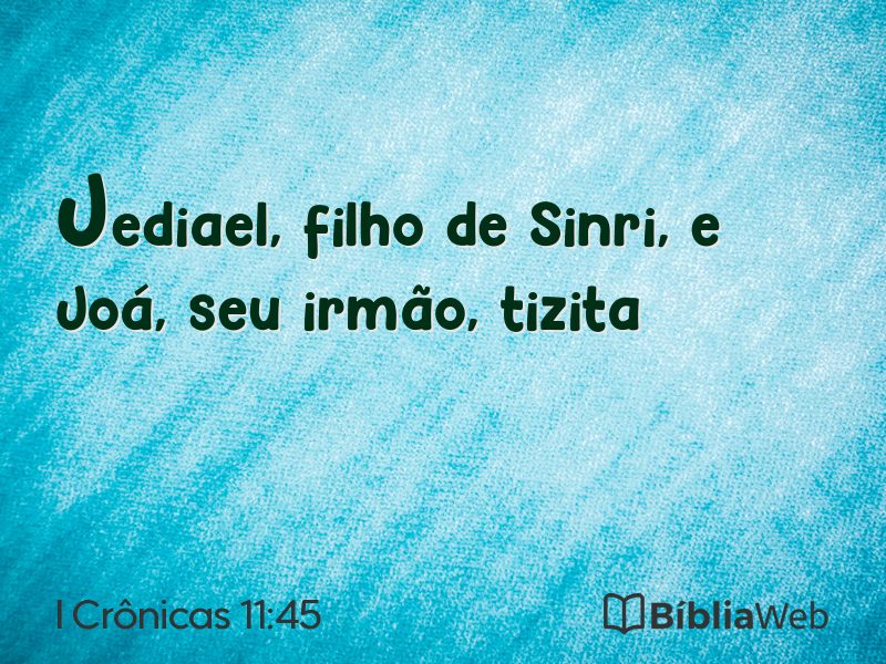 I Crônicas 11:45 em imagem para compartilhar