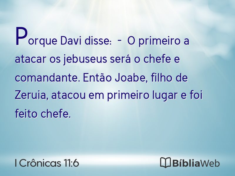 I Crônicas 11:6 em imagem para compartilhar