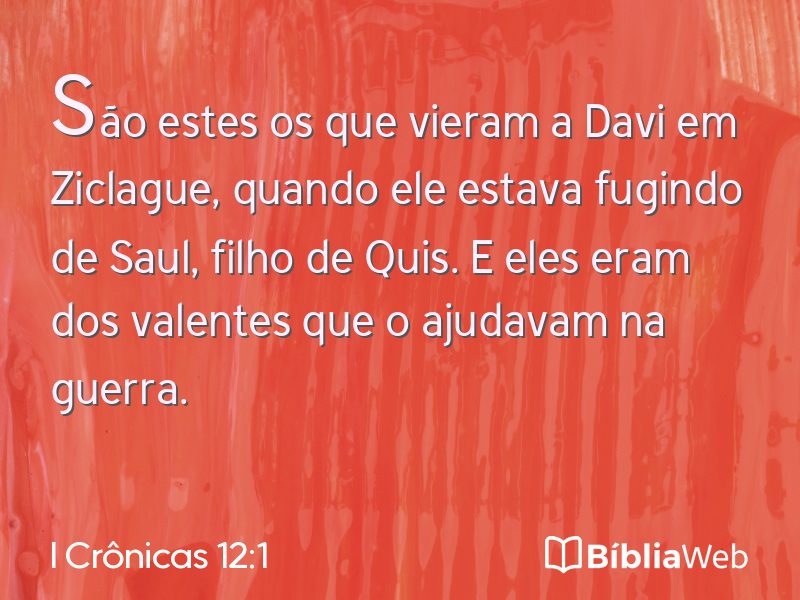 I Crônicas 12:1 em imagem para compartilhar