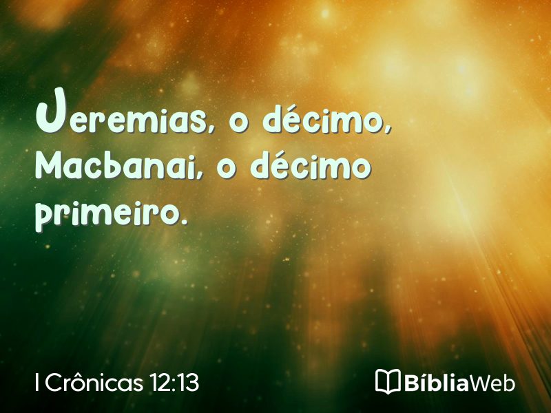 I Crônicas 12:13 em imagem para compartilhar
