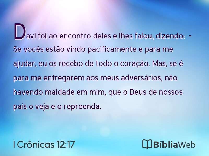 I Crônicas 12:17 em imagem para compartilhar