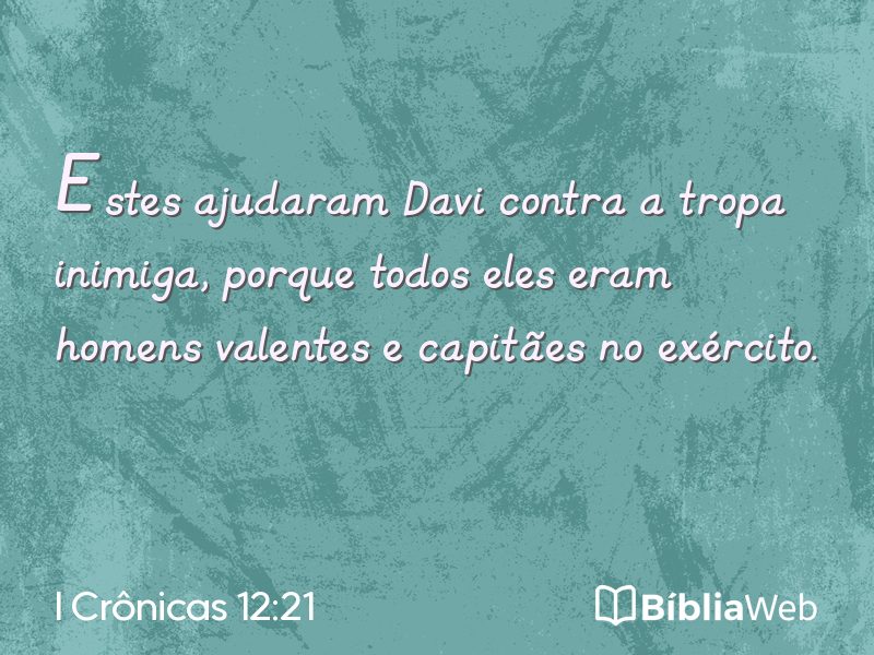 I Crônicas 12:21 em imagem para compartilhar