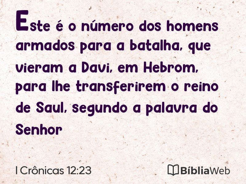 I Crônicas 12:23 em imagem para compartilhar
