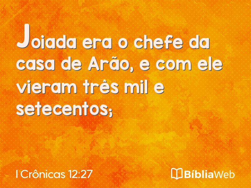 I Crônicas 12:27 em imagem para compartilhar