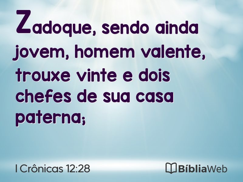 I Crônicas 12:28 em imagem para compartilhar
