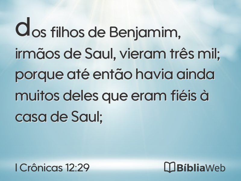 I Crônicas 12:29 em imagem para compartilhar