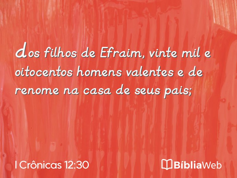 I Crônicas 12:30 em imagem para compartilhar