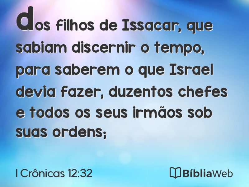 I Crônicas 12:32 em imagem para compartilhar
