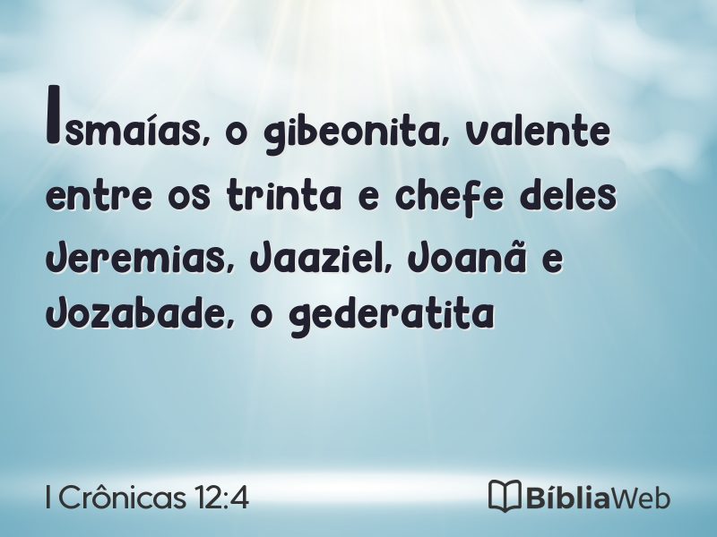 I Crônicas 12:4 em imagem para compartilhar