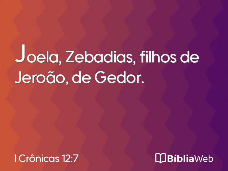 I Crônicas 12:7 em imagem para compartilhar