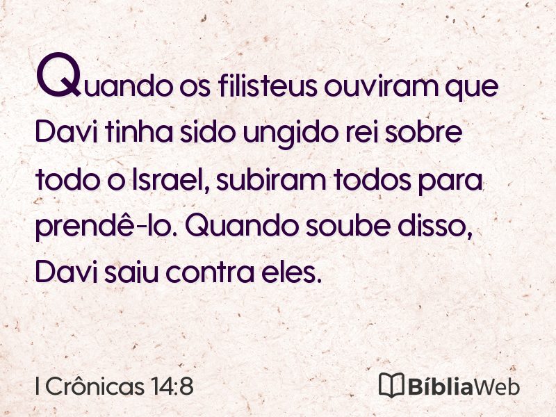 I Crônicas 14:8 em imagem para compartilhar