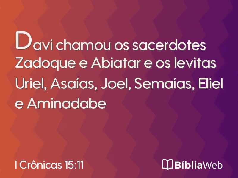 I Crônicas 15:11 em imagem para compartilhar