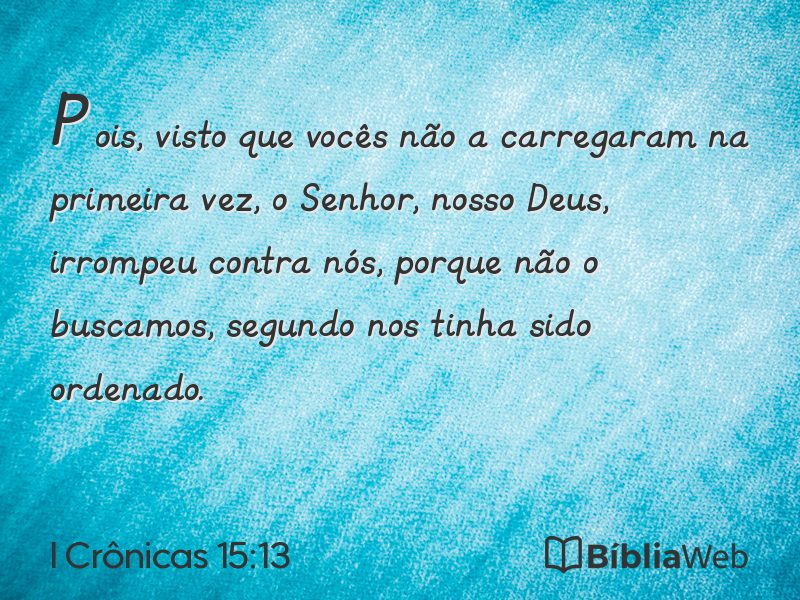 I Crônicas 15:13 em imagem para compartilhar