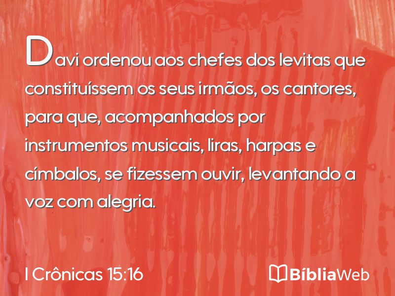 I Crônicas 15:16 em imagem para compartilhar