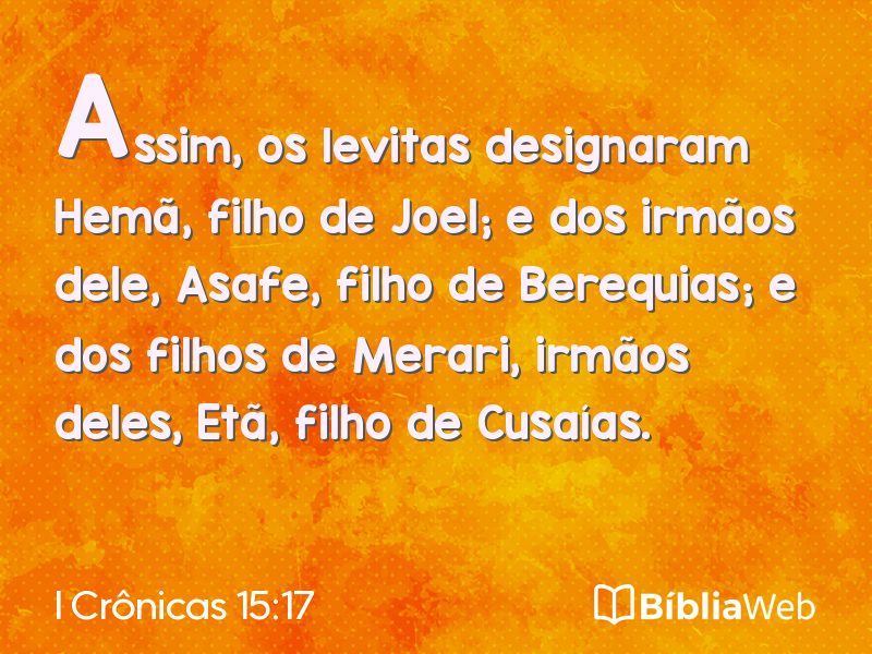 I Crônicas 15:17 em imagem para compartilhar