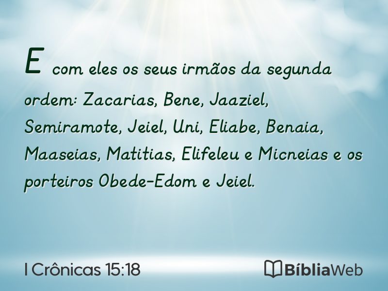 I Crônicas 15:18 em imagem para compartilhar