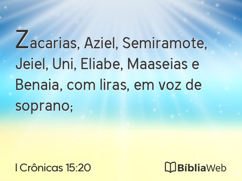 I Crônicas 15:20 em imagem para compartilhar